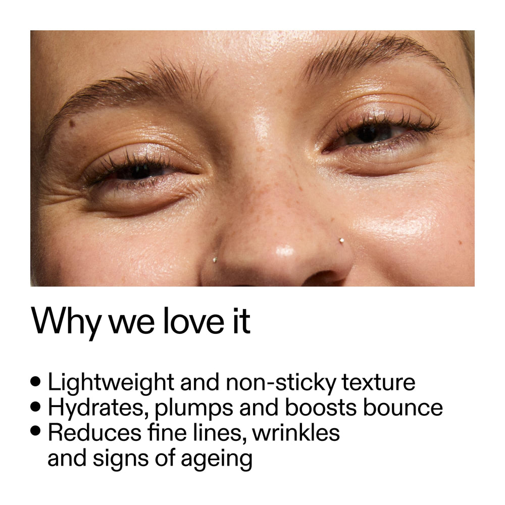 The INKEY List Collagen Peptide Serum pea-sized dose showcases easy AM or PM use for daily care.