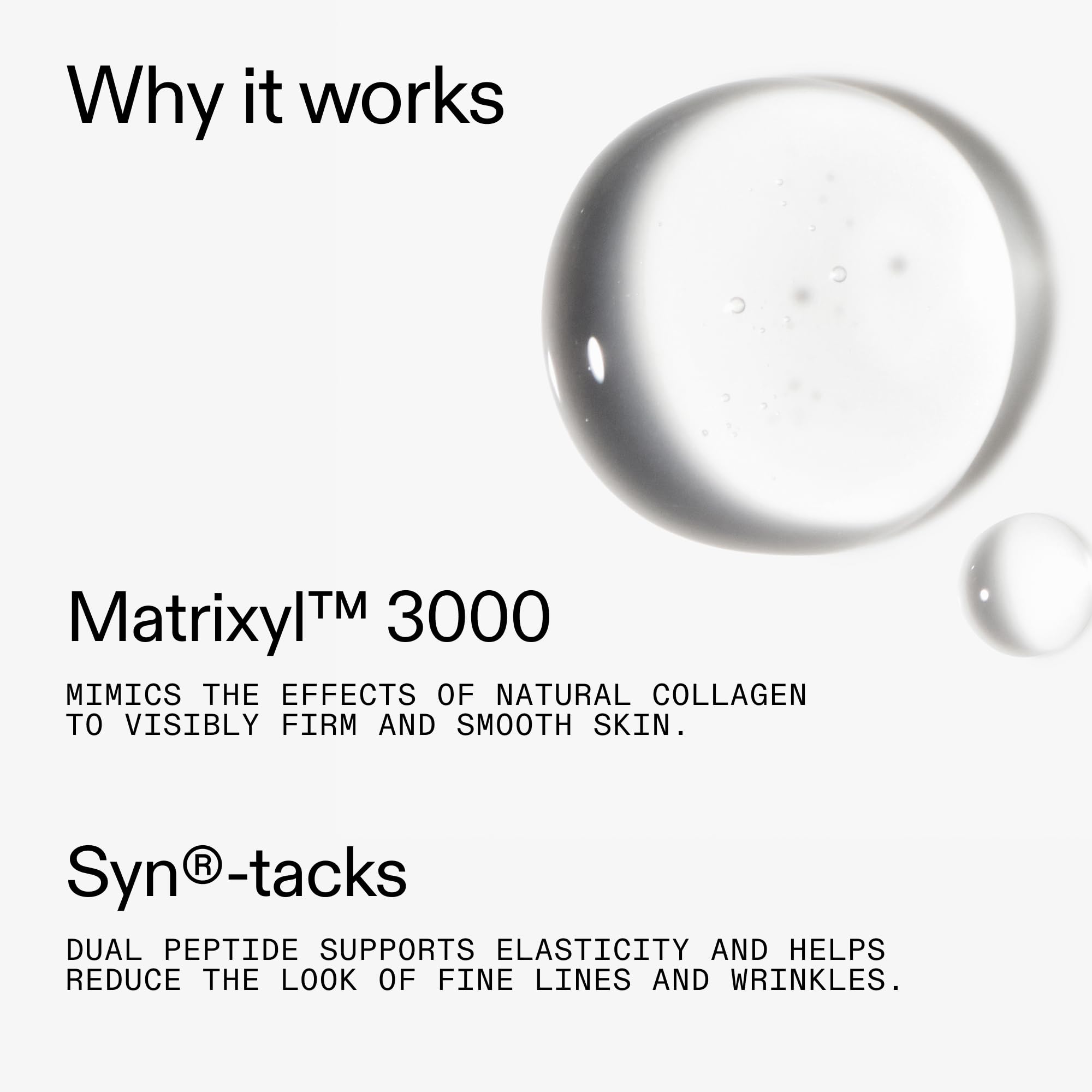 The INKEY List Collagen Peptide Serum texture closeup highlights a lightweight, hydrating gel.