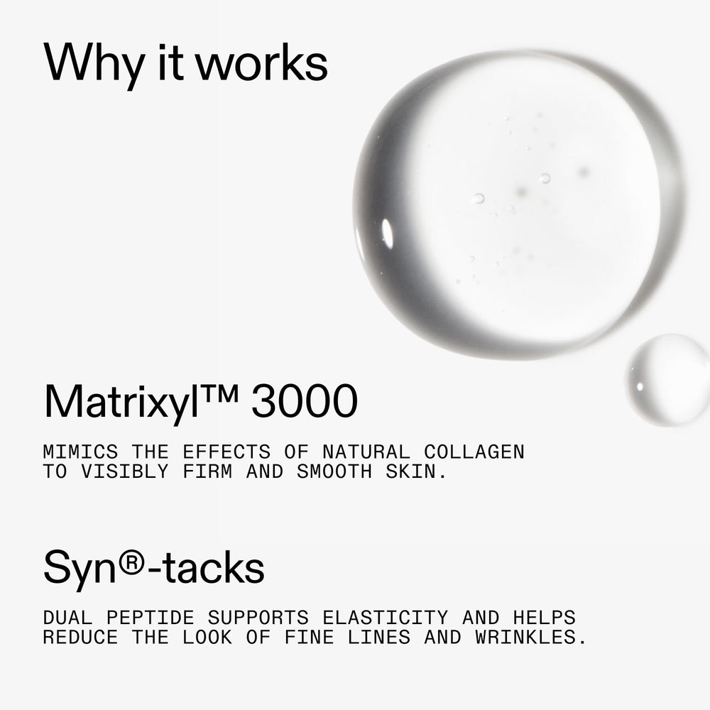 The INKEY List Collagen Peptide Serum texture closeup highlights a lightweight, hydrating gel.