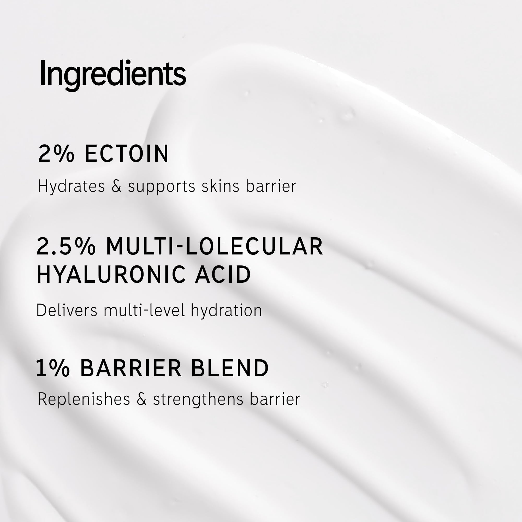 The INKEY List Ectoin Hydro-Barrier Serum face application supports layering with moisturizers.
