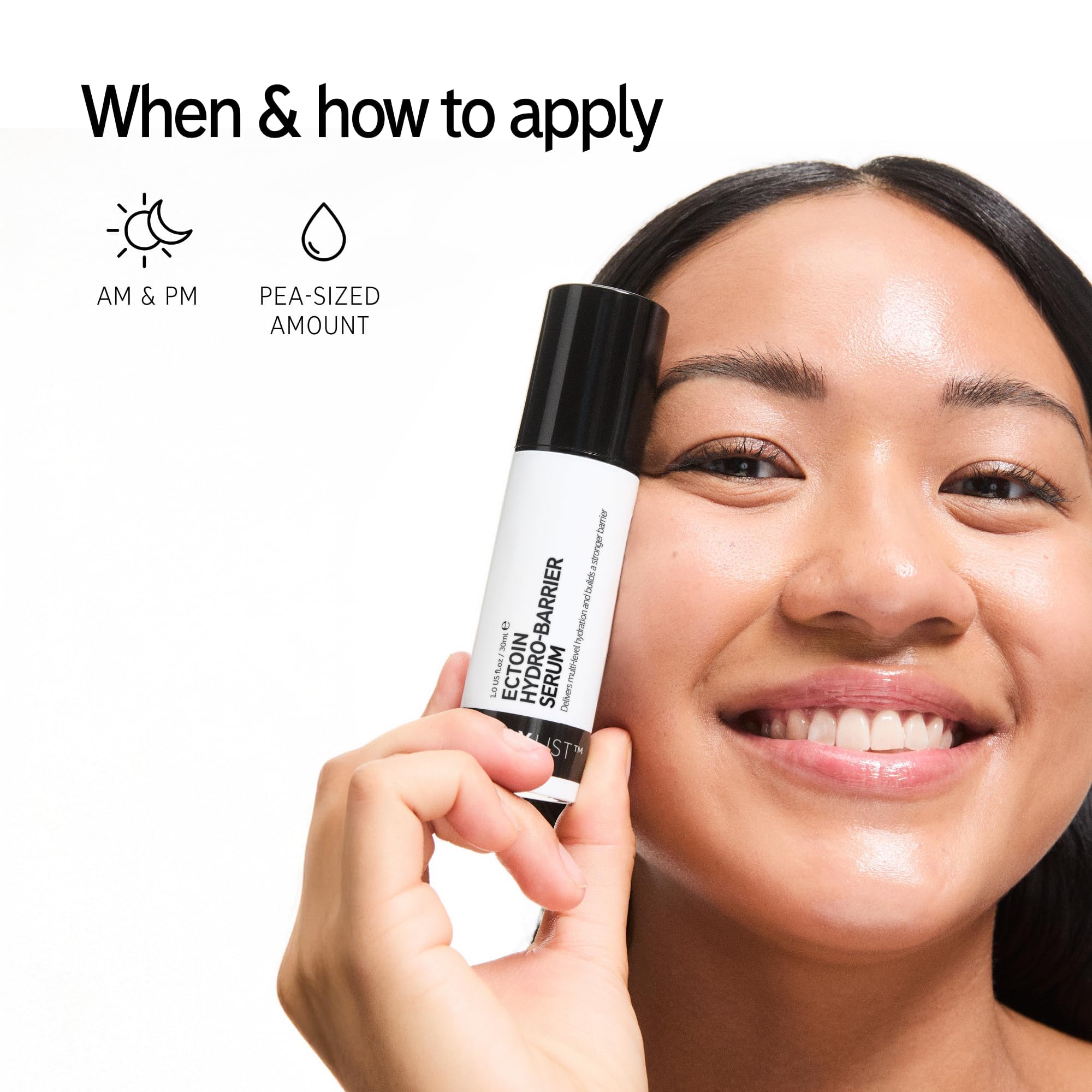 The INKEY List Ectoin Hydro-Barrier Serum ingredients label highlights barrier-support actives.