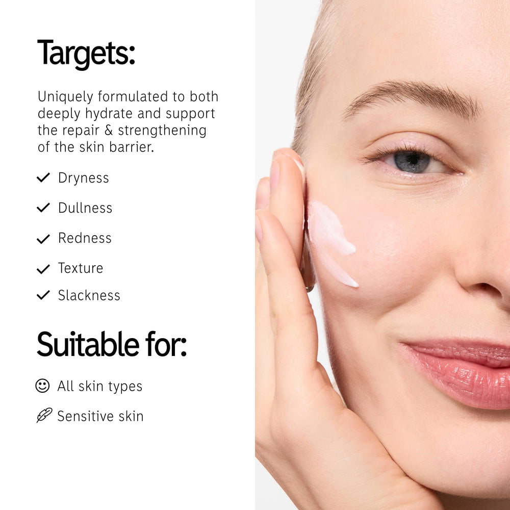 The INKEY List Ectoin Hydro-Barrier Serum milky texture glides on skin during application.