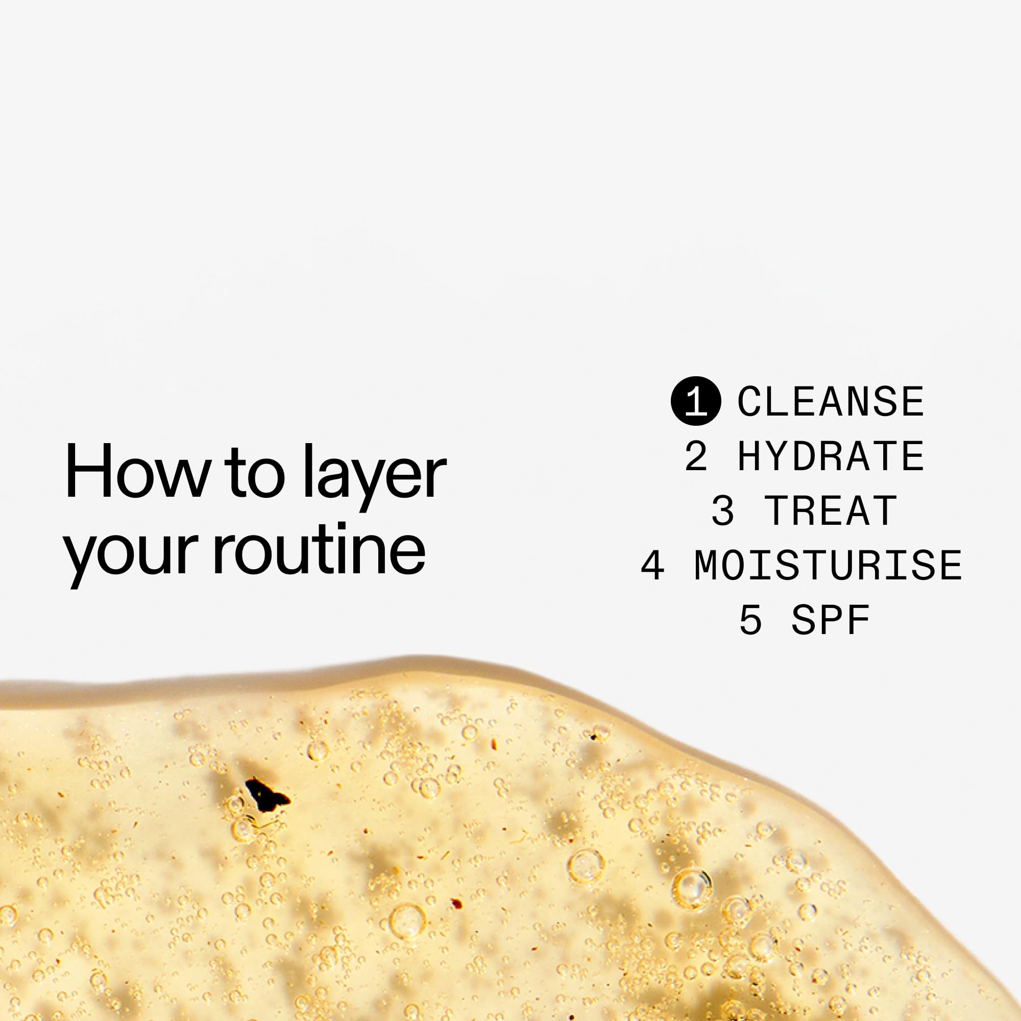 Close-up texture of The INKEY List Fulvic Acid Brightening Cleanser gel
