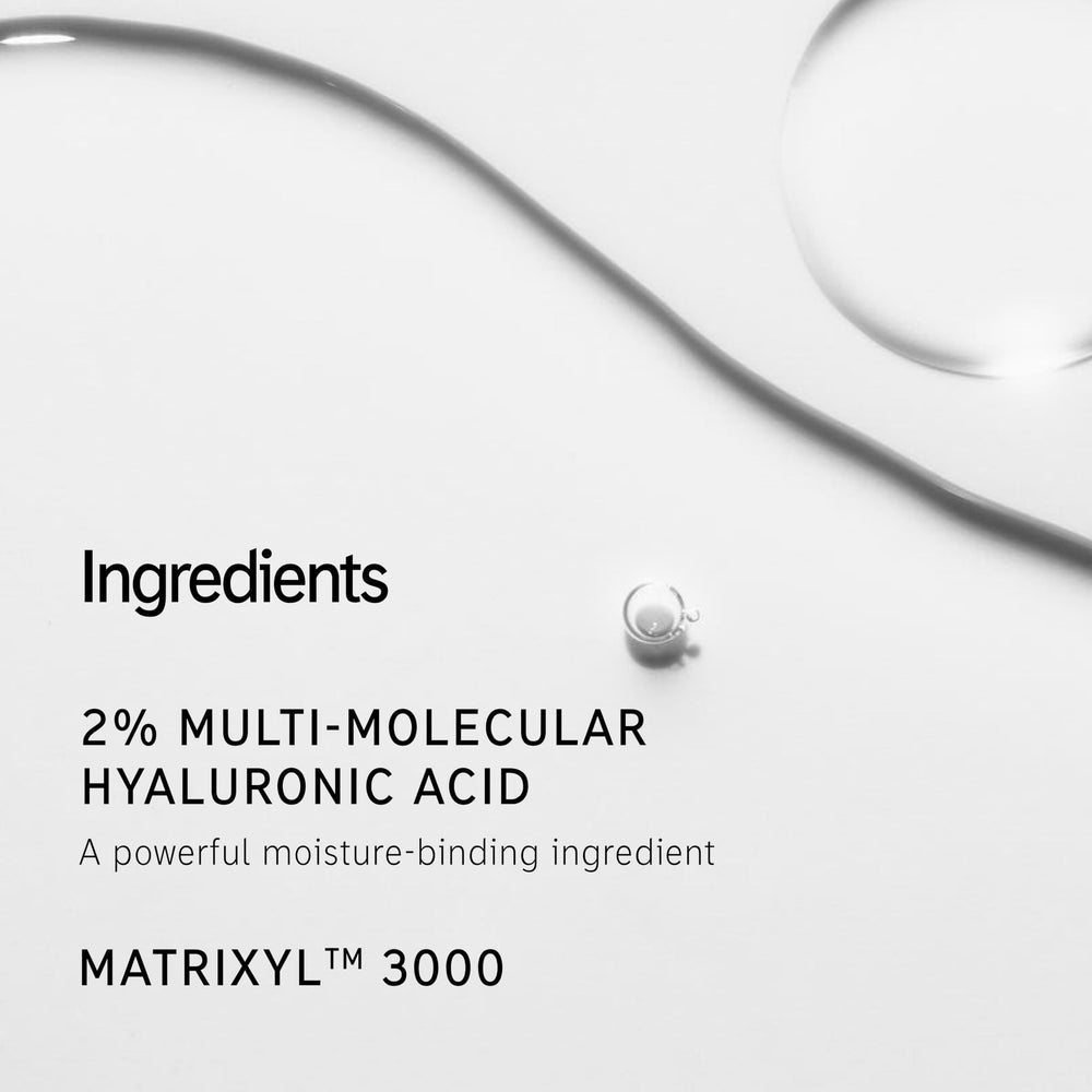 The INKEY List Hyaluronic Acid Serum Duo on damp skin delivering moisture.