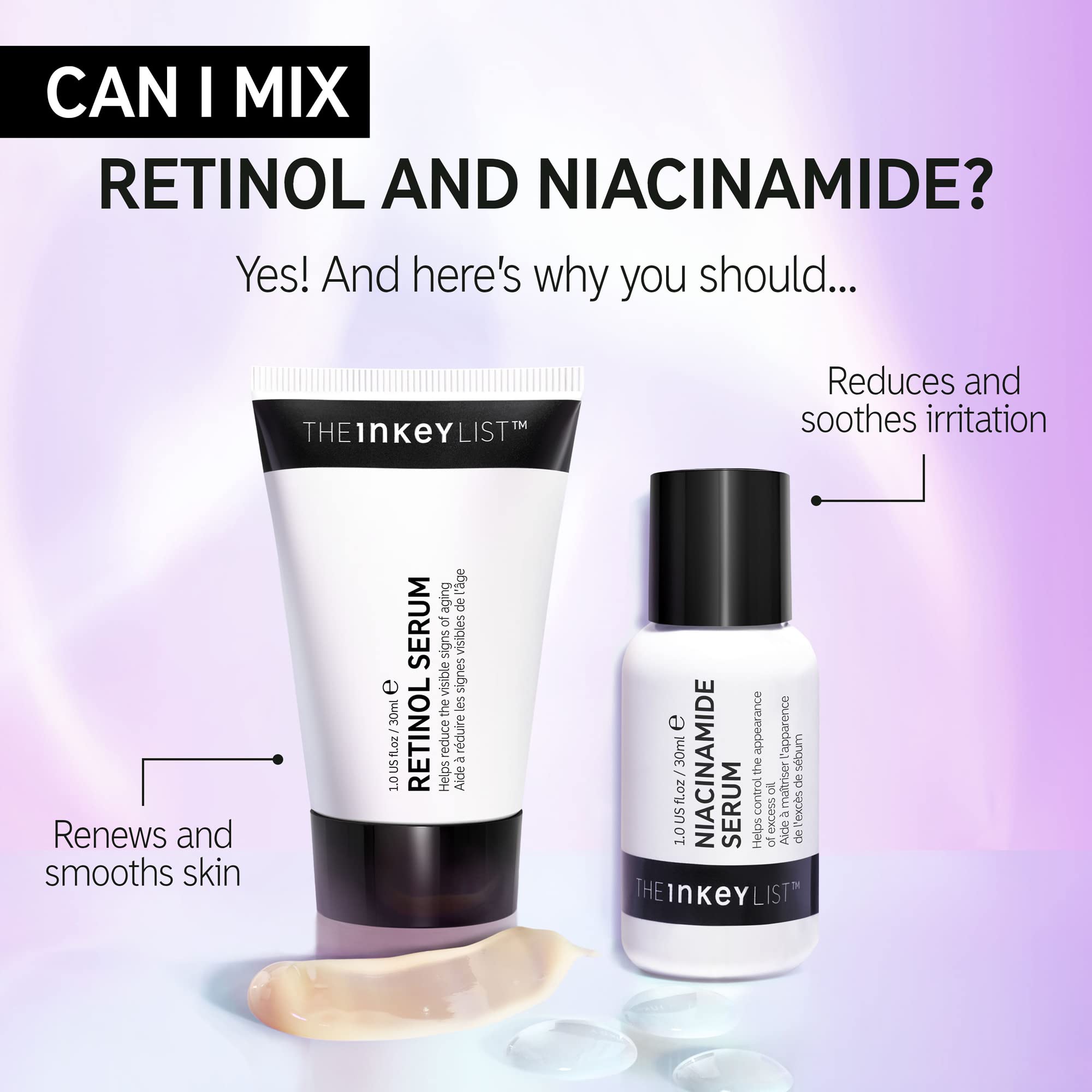 Pea-sized amount applied on face and neck during use with The INKEY List serum.