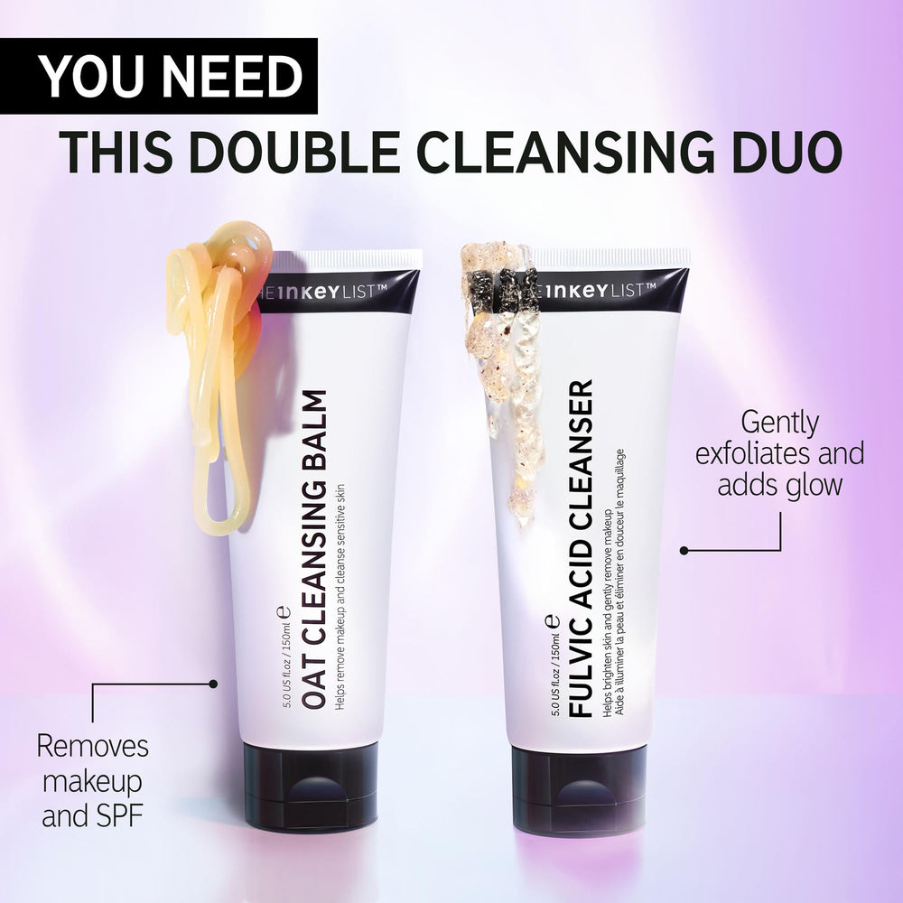 The INKEY List Oat Cleansing Balm natural ingredients label signals oats-based care.