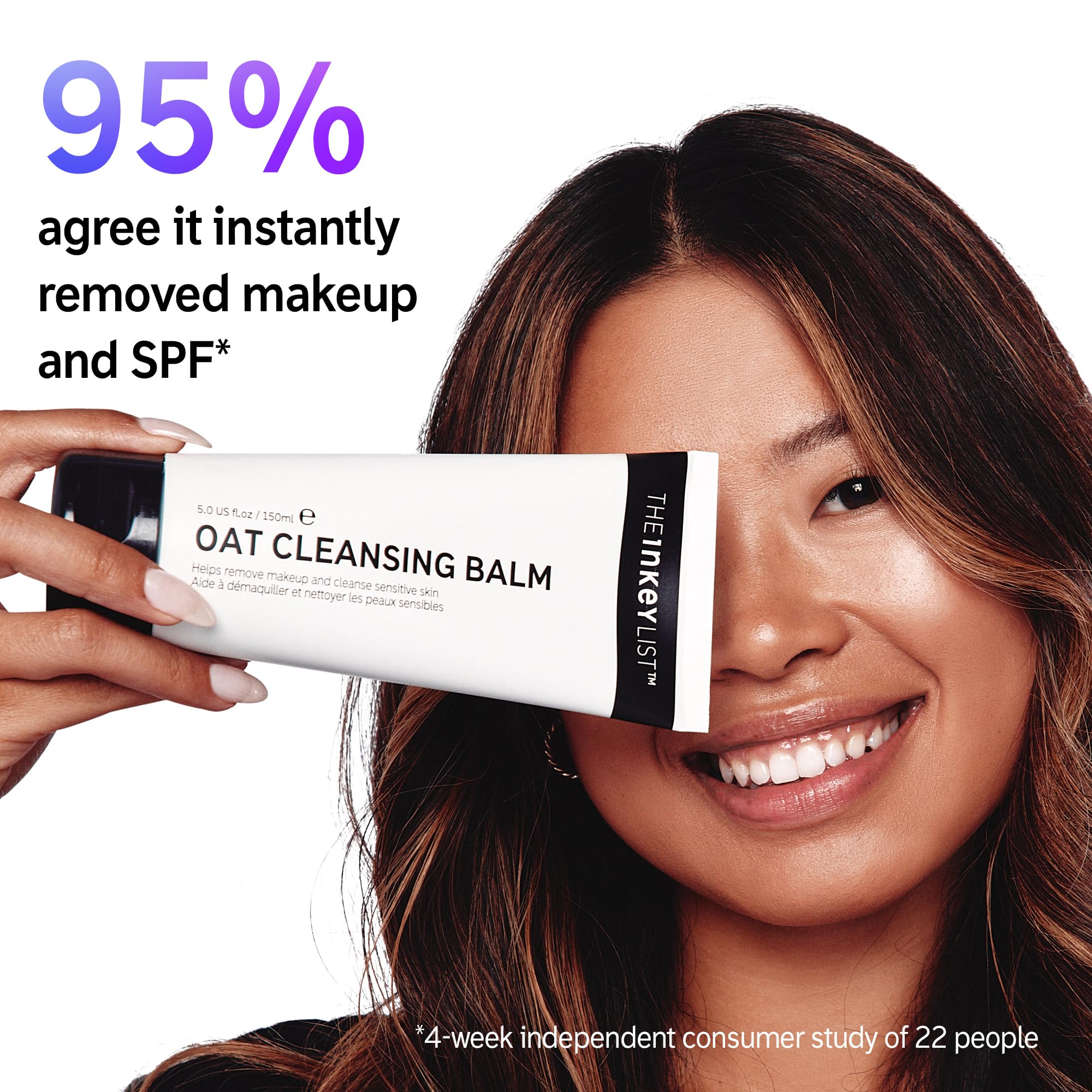 The INKEY List Oat Cleansing Balm packaging front highlights vegan-friendly formula.