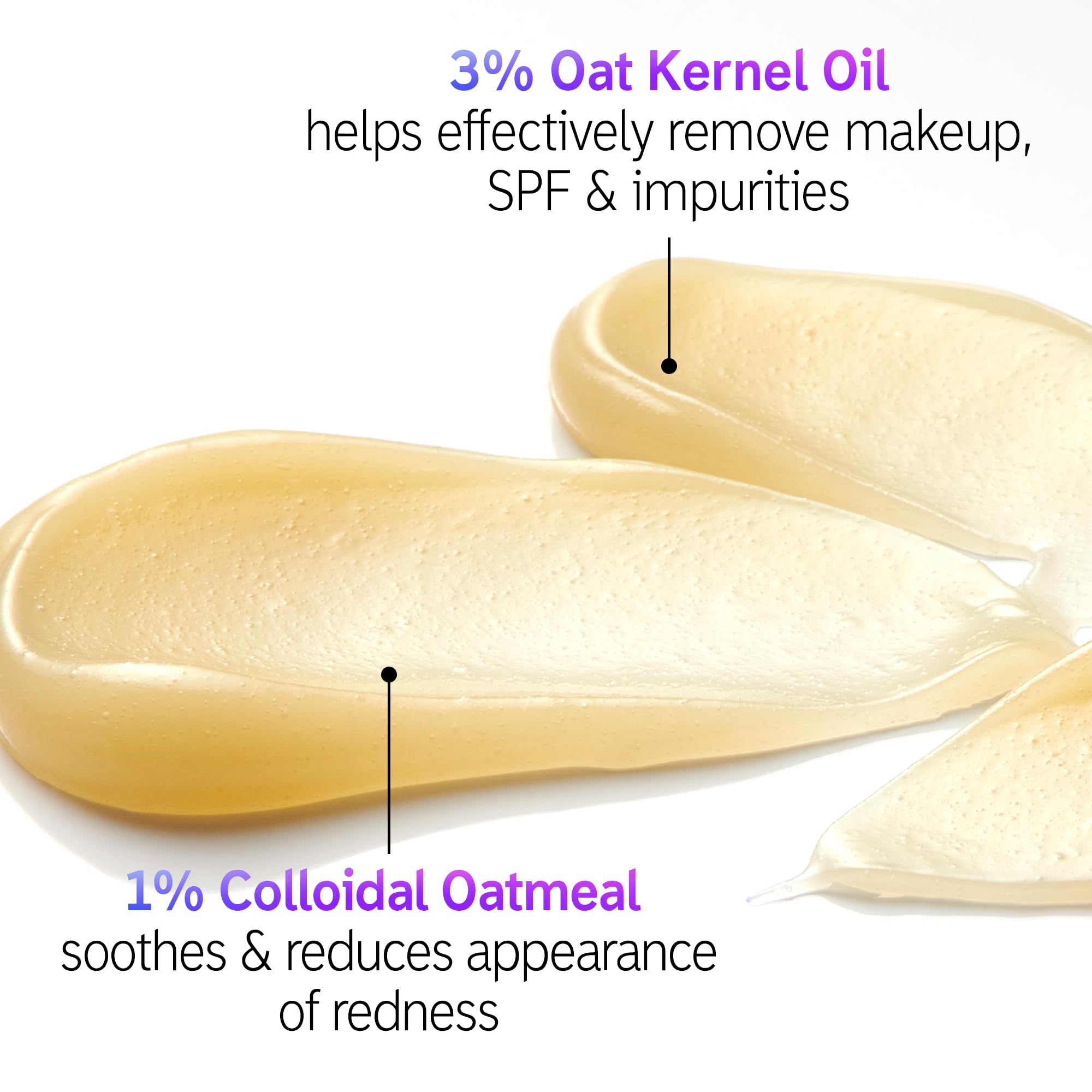 The INKEY List Oat Cleansing Balm swatches makeup removal in action.