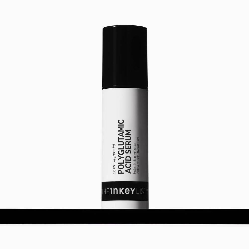 The INKEY List Polyglutamic Acid Serum bottle delivering hydration for dry skin.