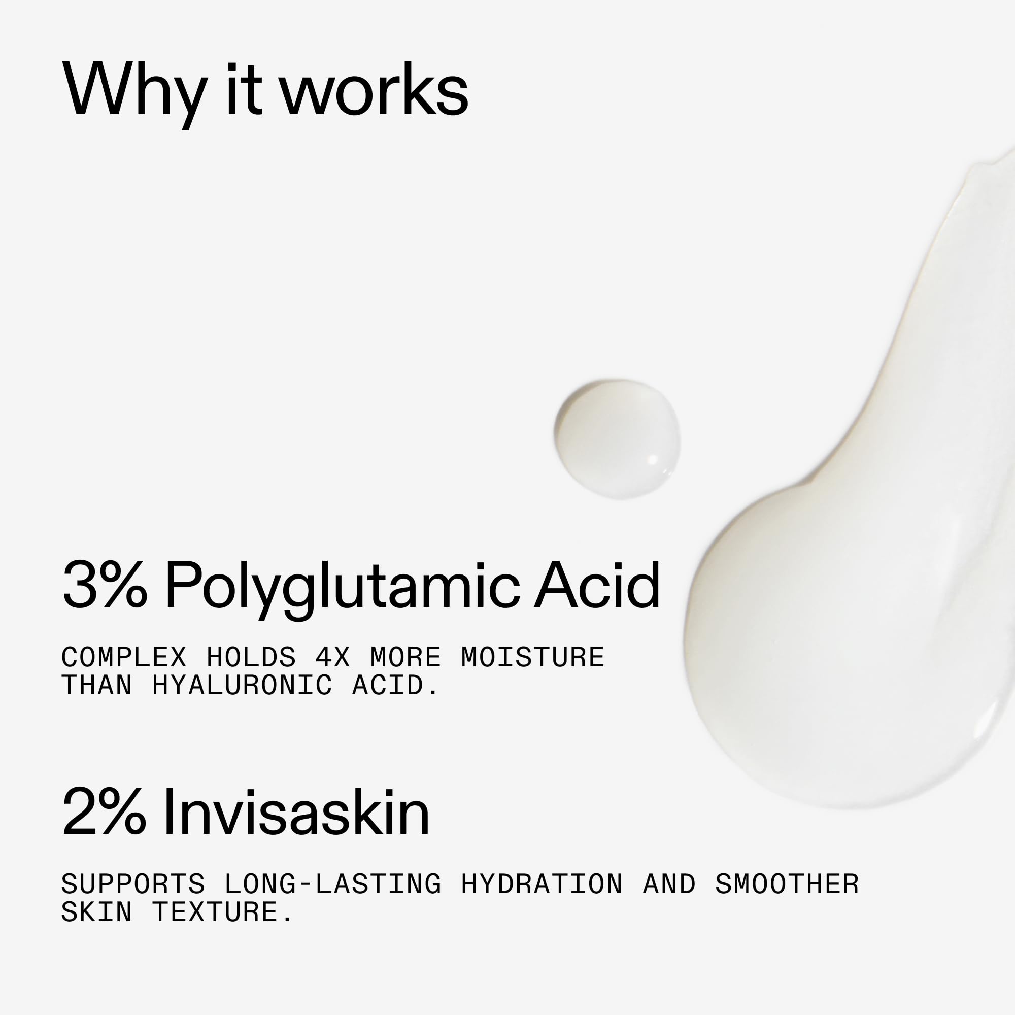 The INKEY List Polyglutamic Acid Serum applied to hand demonstrates immediate hydration.