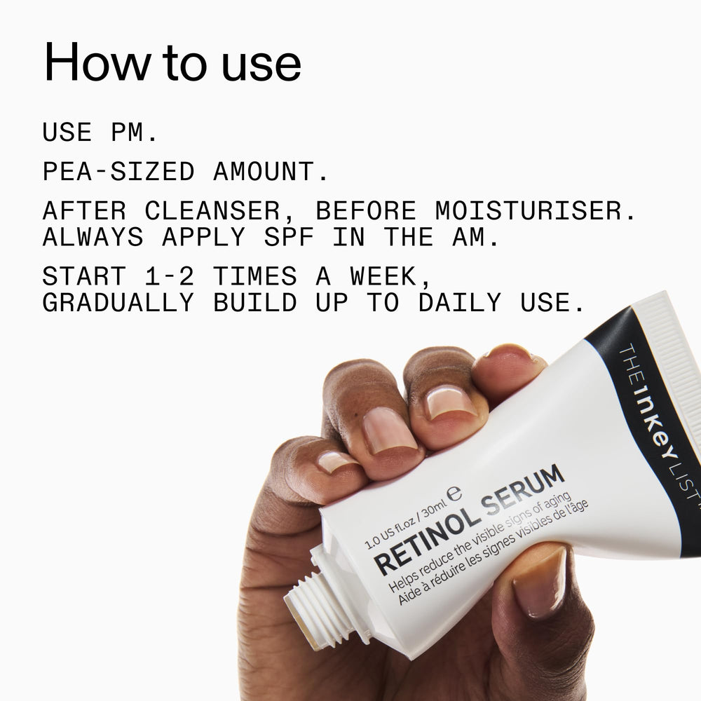 Fragrance-free label on The INKEY List Retinol Serum signals clean, non-irritating care