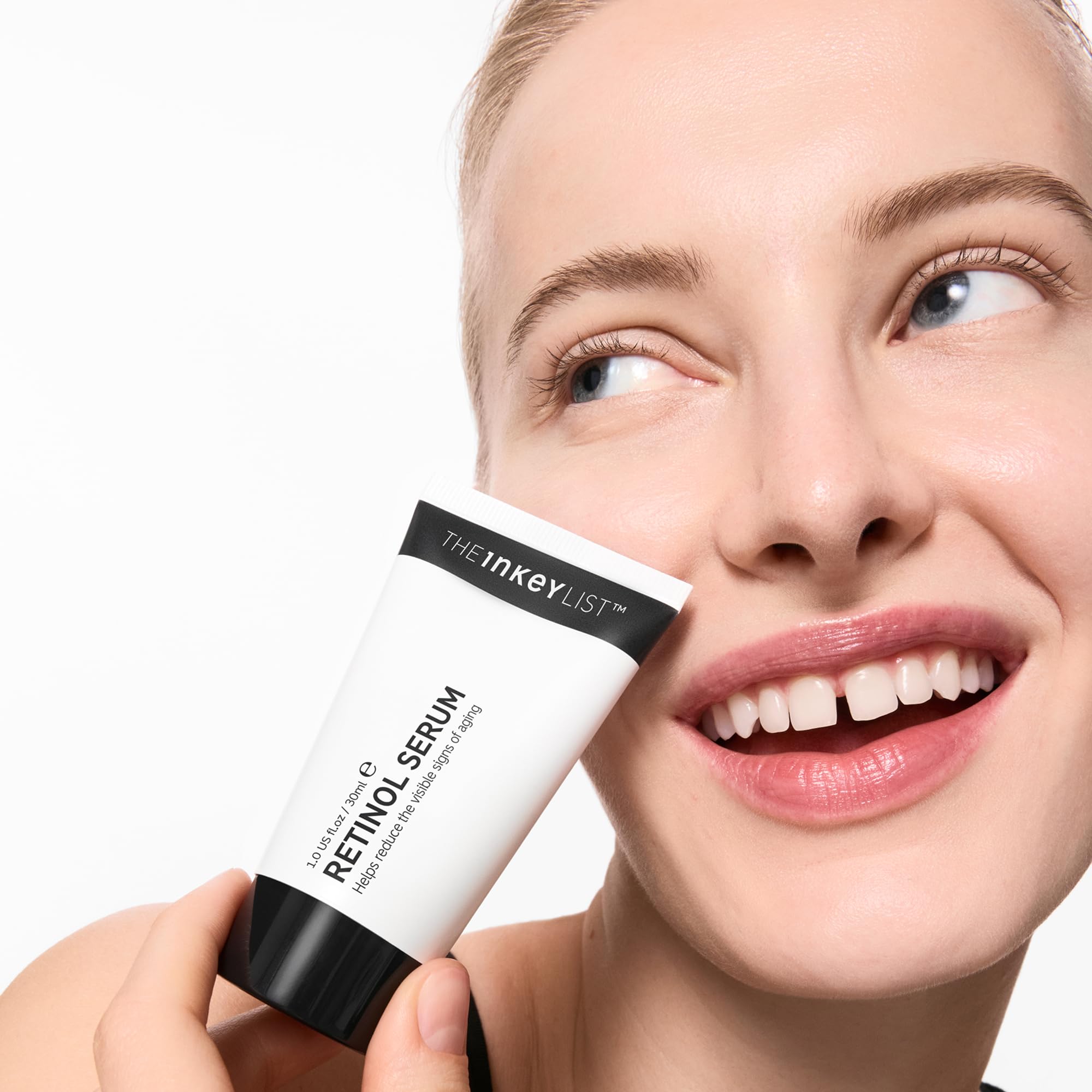 Vegan-friendly packaging of The INKEY List Retinol Serum emphasizes cruelty-free skincare