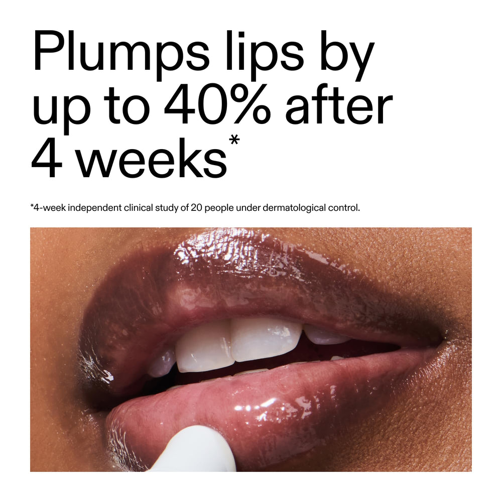 Swatch of Tripeptide Plumping Lip Balm shows fuller-looking lips