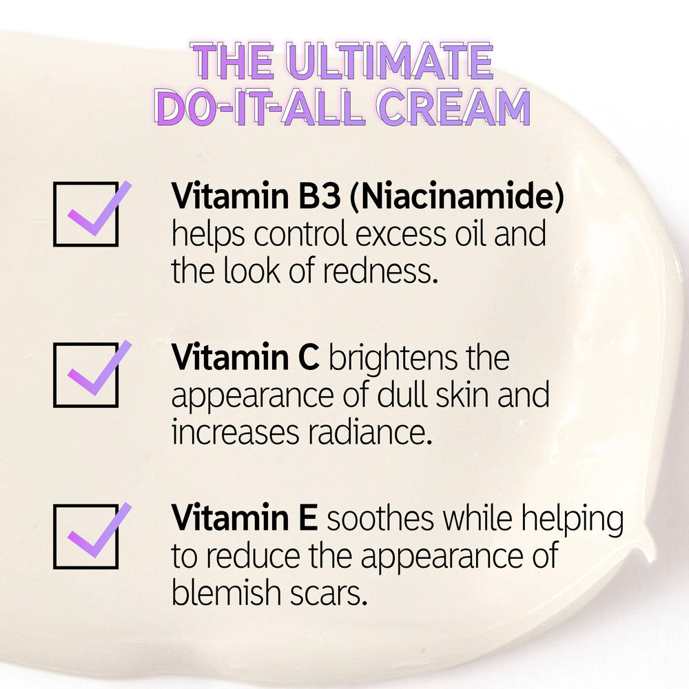 The INKEY List Vitamin B C E Moisturizer skin application demonstrates fast absorption for daily routines.