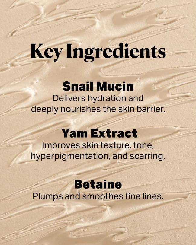 The Klog Snail Mucin Energy Essence applied to skin for a smooth, hydrated look.