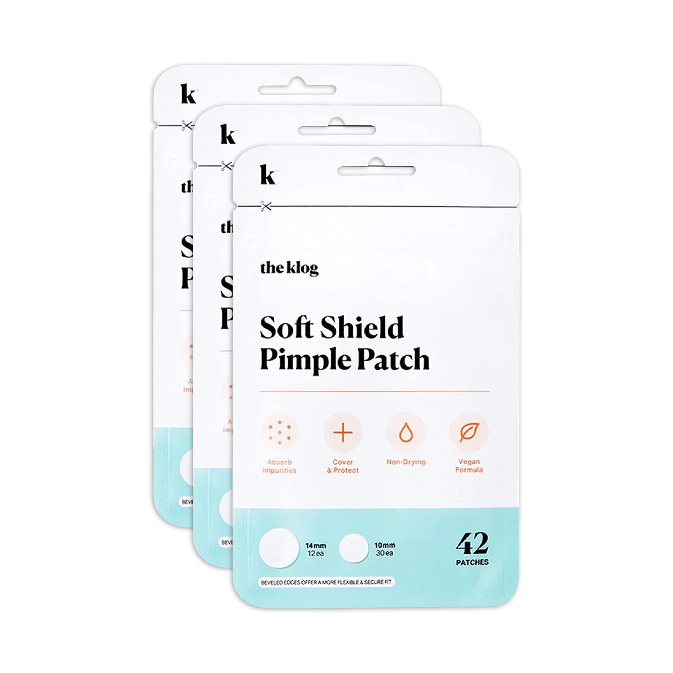 The Klog Soft Shield 14mm patch on skin for targeted, discreet blemish care.