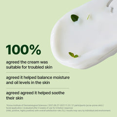 The Lab by Blanc Doux Green Flavonoid 3.0 Cream applied on face for calm, breathable moisture