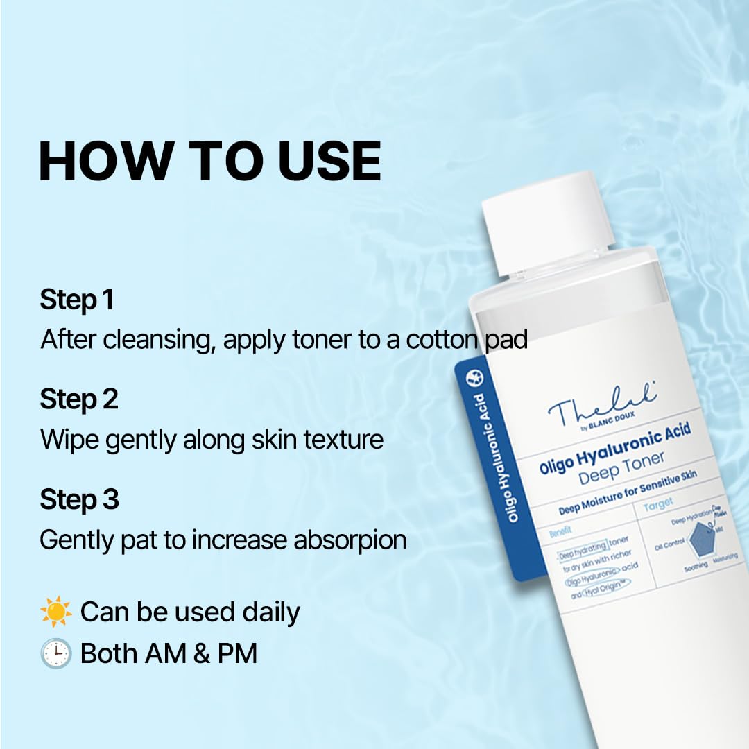 THE LAB BY BLANC DOUX Oligo Hyaluronic Toner being applied to the face