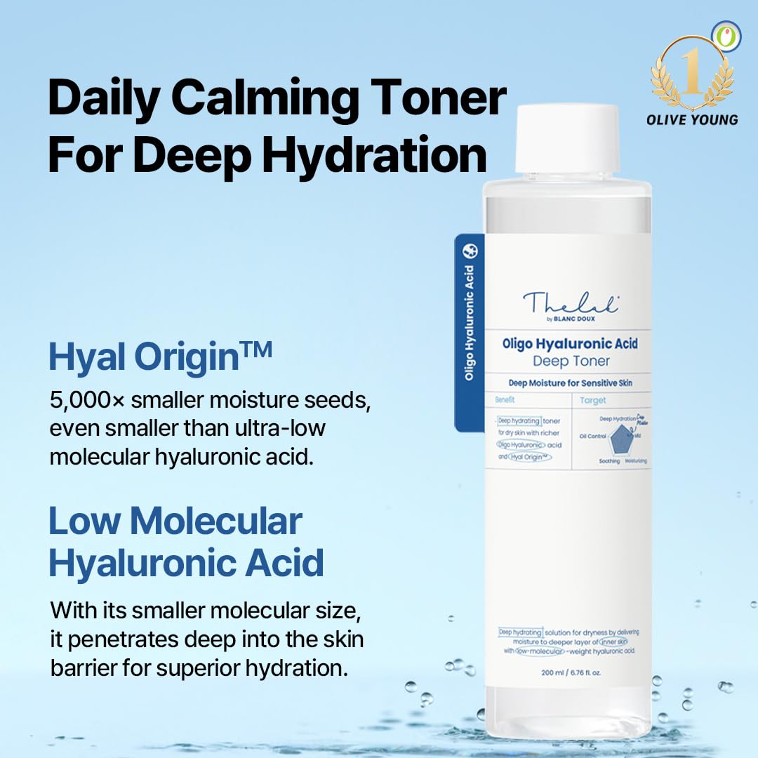 THE LAB BY BLANC DOUX Oligo Hyaluronic Toner pour closeup showing even distribution