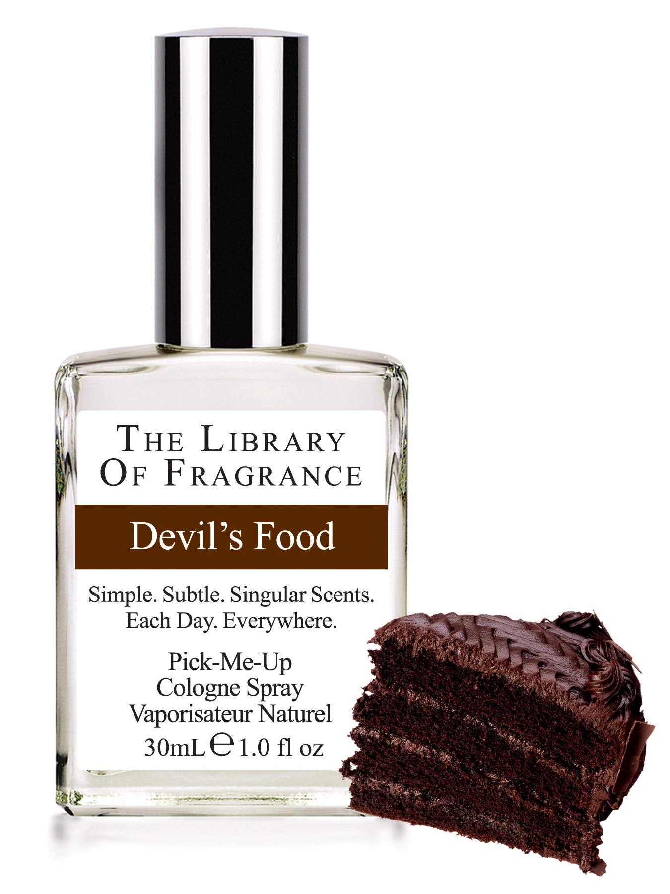 The Library of Fragrance Demeter Devil's Food bottle pour evokes rich chocolate aroma for everyday allure