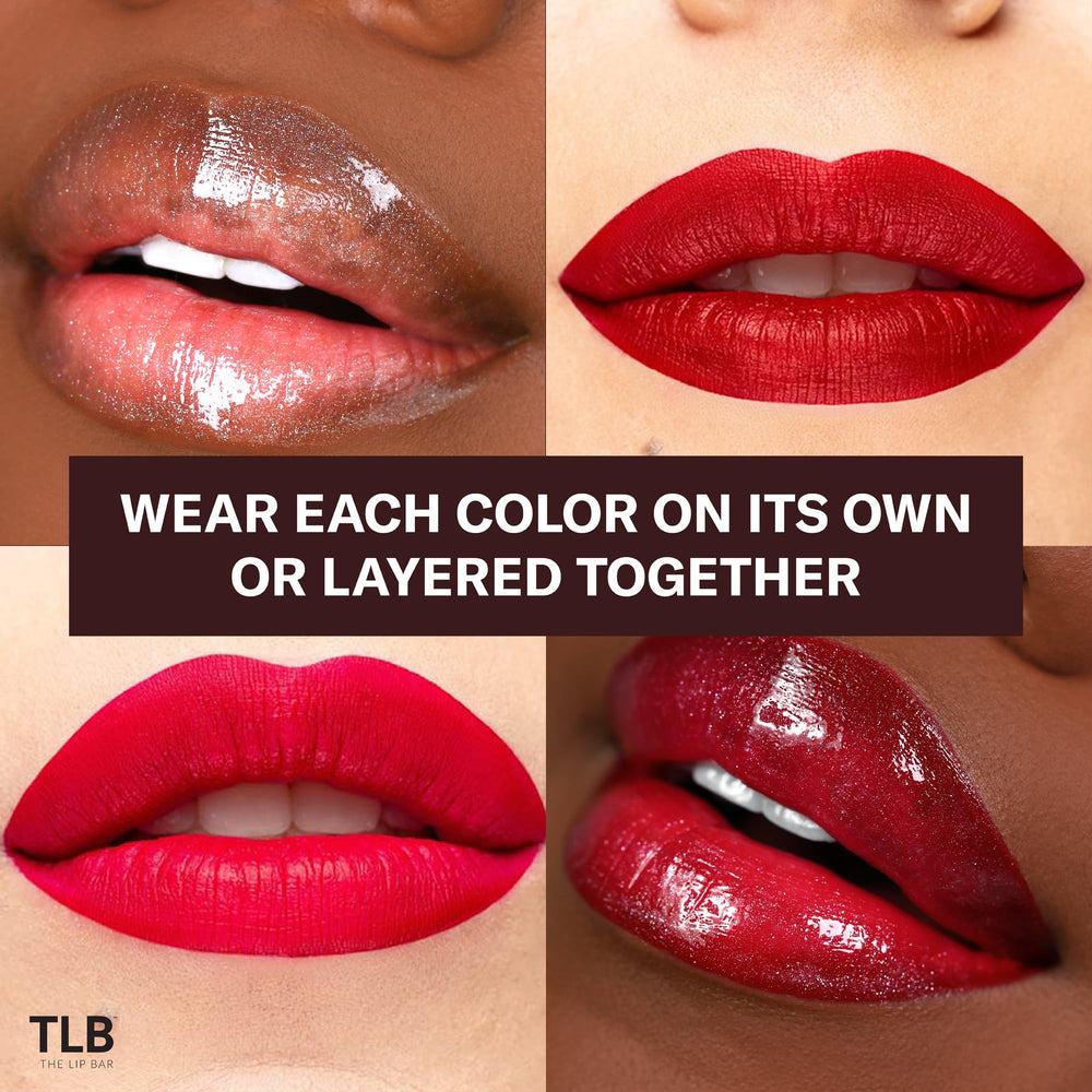 The Lip Bar Bawse Lady blue red liquid matte lipstick swatch