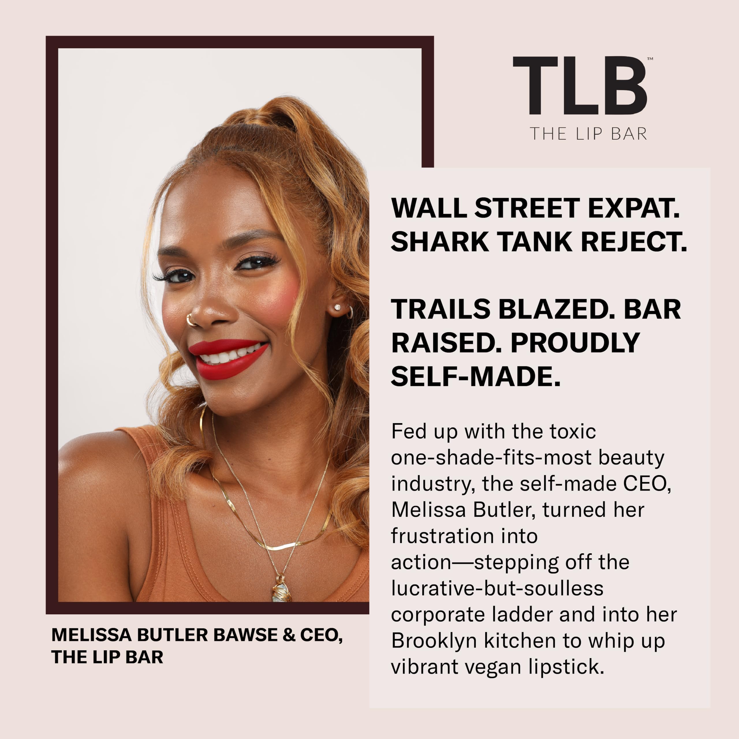 The Lip Bar Bawse Lady swatch on skin highlights bold pigment.