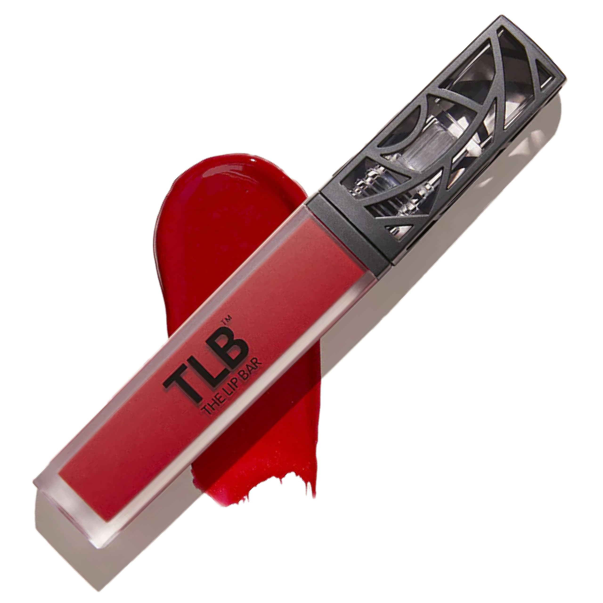 The Lip Bar Hot Mama lipstick close-up swatch shows rich, long-lasting color in velvet matte finish