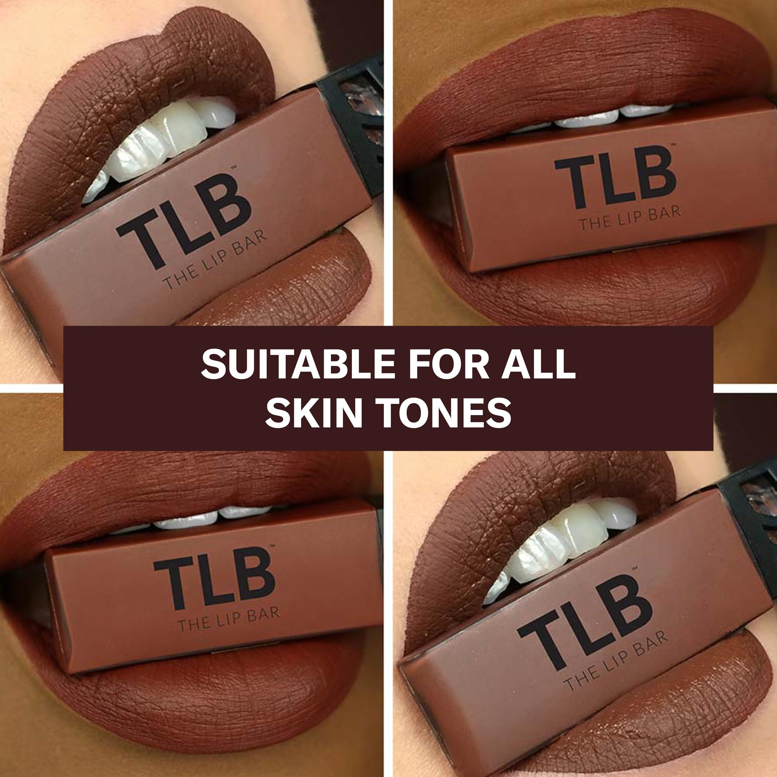 The Lip Bar Savage swatches reveal a bold chocolate red-brown tone with high pigment.