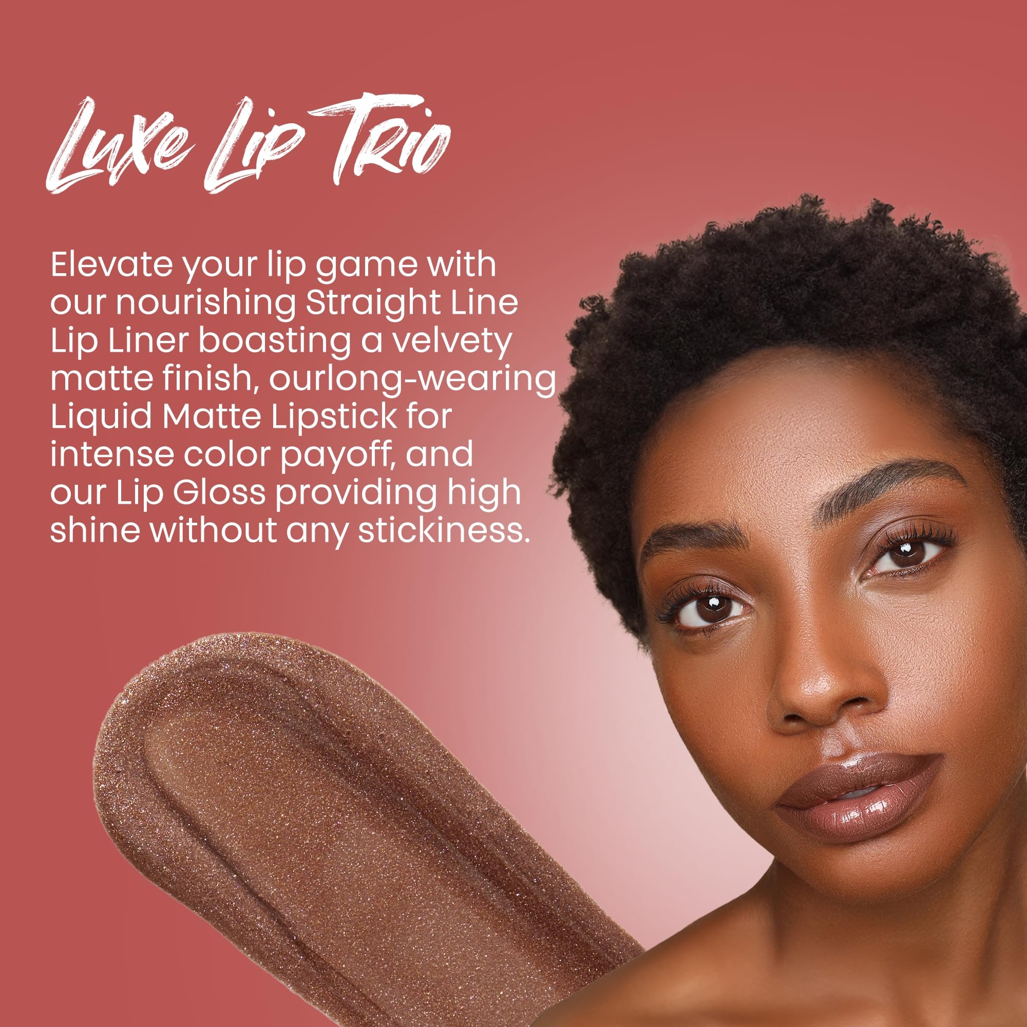 The Lip Bar vegan lip kit Naturalista liquid matte lipstick swatch in soft brown.
