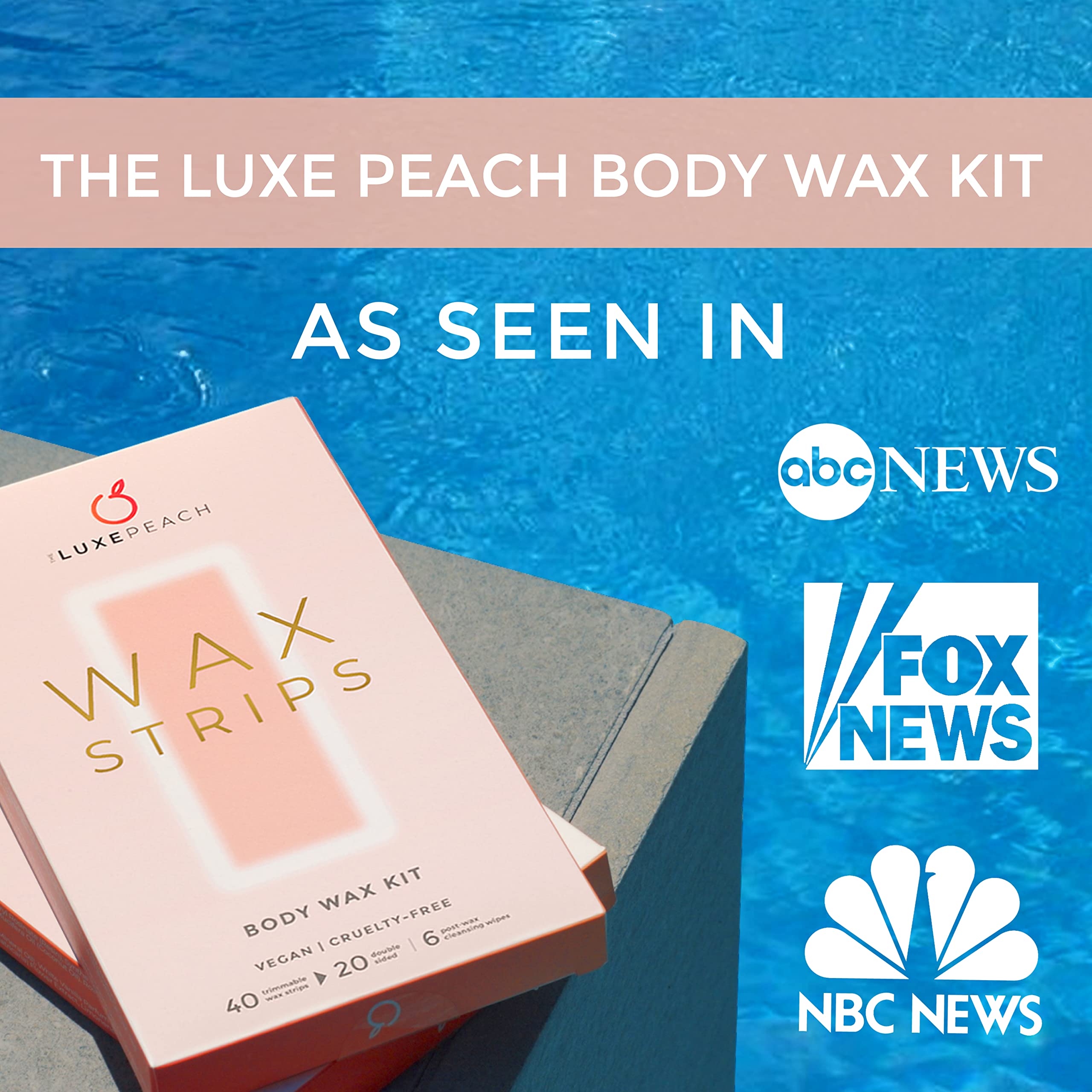 The Luxe Peach dual-sided wax strips close-up for fast removal
