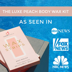 The Luxe Peach dual-sided wax strips close-up for fast removal