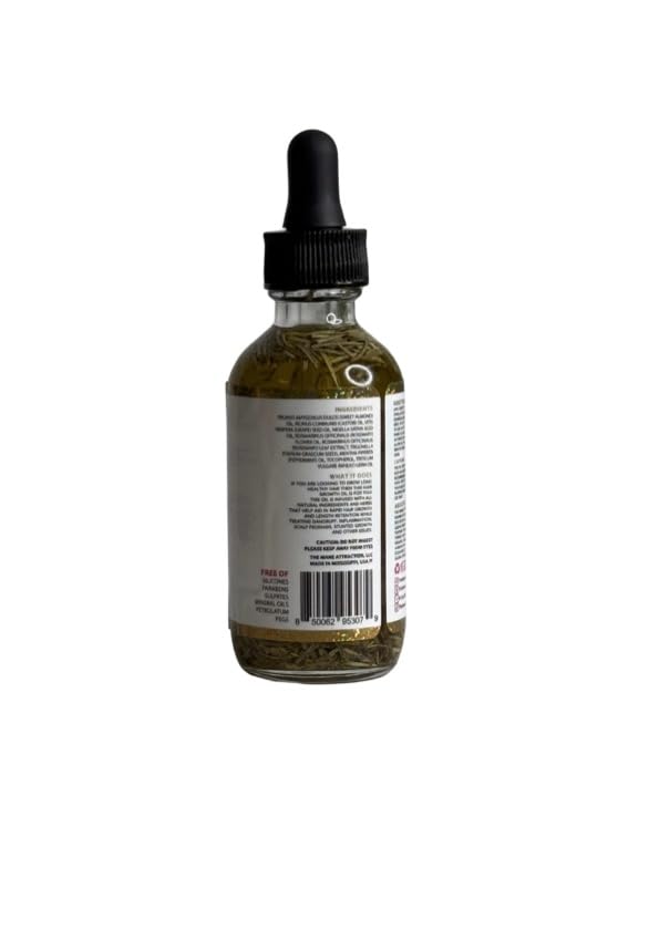 The Mane Attraction rosemary-fenugreek oil dropper closeup for precise scalp application