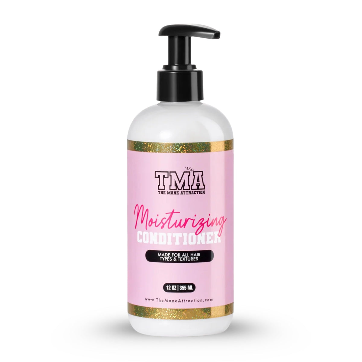 The Mane Attraction Moisturizing Conditioner bottle front view highlighting hydration for smoother hair