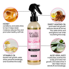 The Mane Attraction Nourishing Daily Hair Growth Moisture Mist spray application provides lightweight hydration.