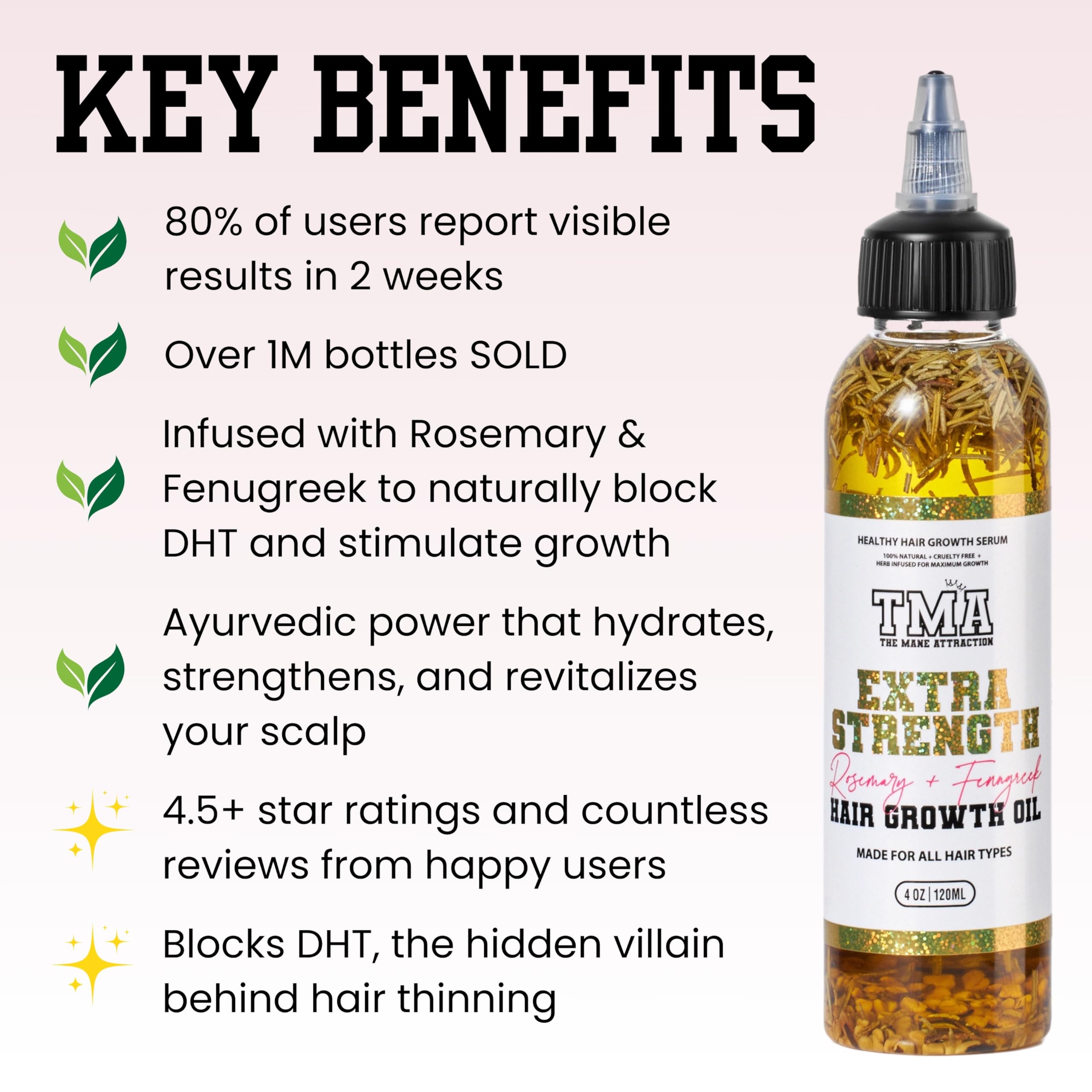 The Mane Attraction nourishing oils blend highlights natural, paraben-free formula.