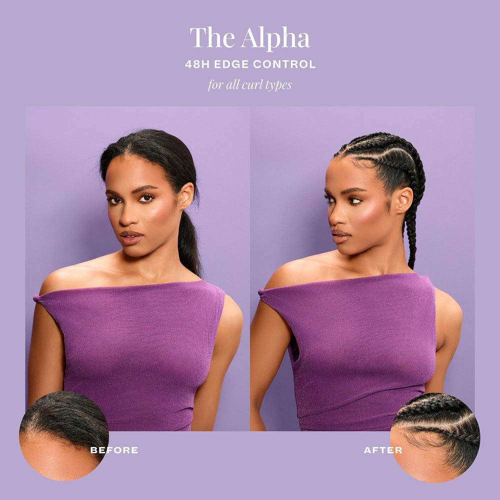 The Mane Choice Alpha 48H Edge Control adds brilliant shine without flaking
