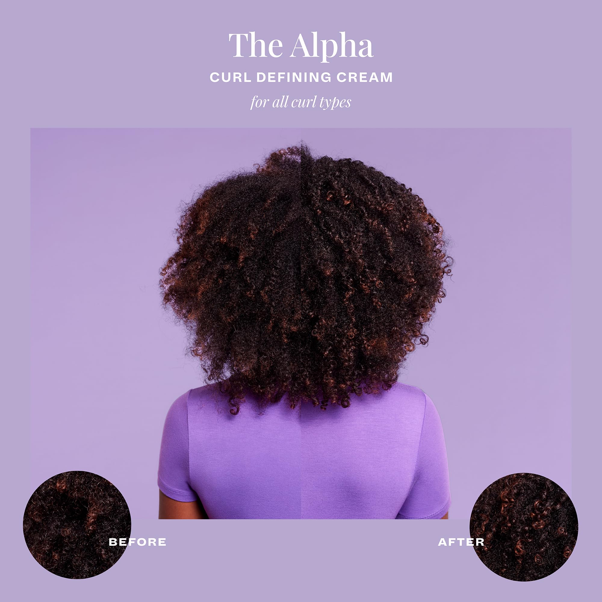 The Mane Choice Alpha Curly Cream being applied to damp curls for definition.