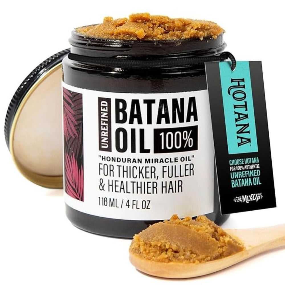 The-Mix-Up unrefined batana oil bottle pour nourishes the scalp and hair