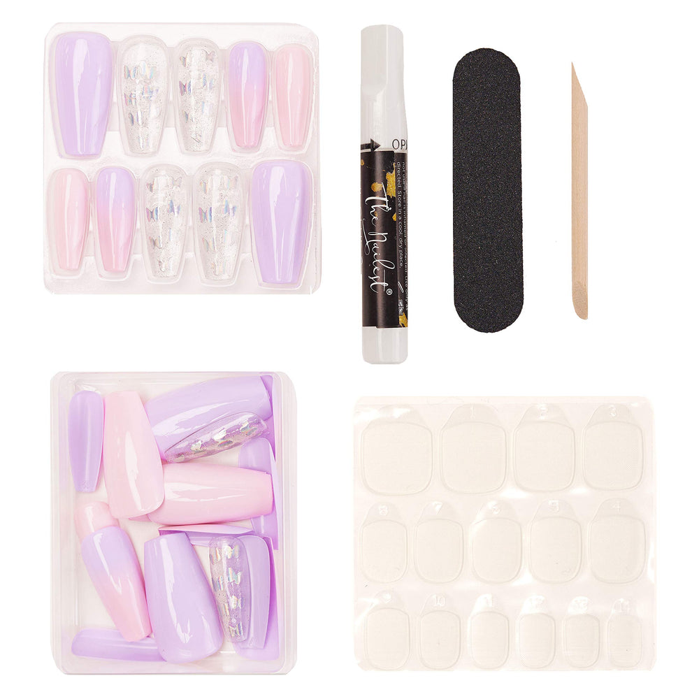 The Nailest Mariposa butterfly decal detail on press on nails for delicate style