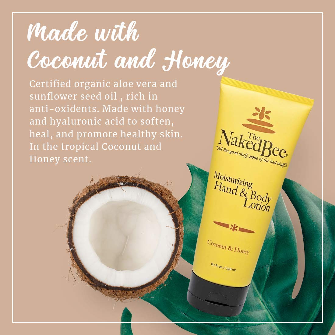 Pump bottle of The Naked Bee lotion for easy application.