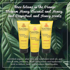 The Naked Bee grapefruit blossom honey hand lotion tube with citrus lift.
