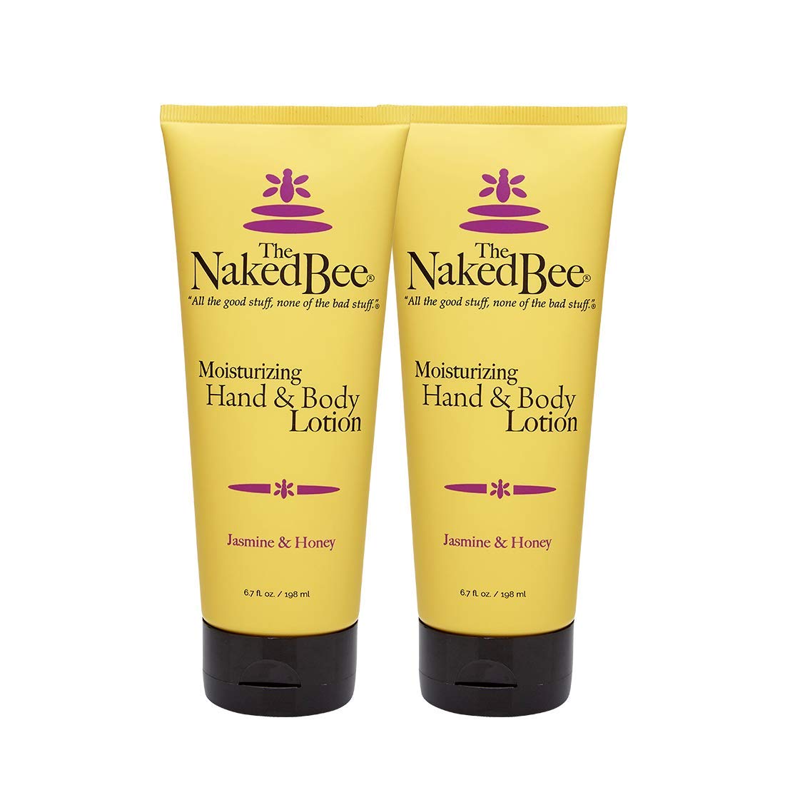 The Naked Bee Jasmine and Honey lotion bottle provides deep hydration with a floral fragrance.
