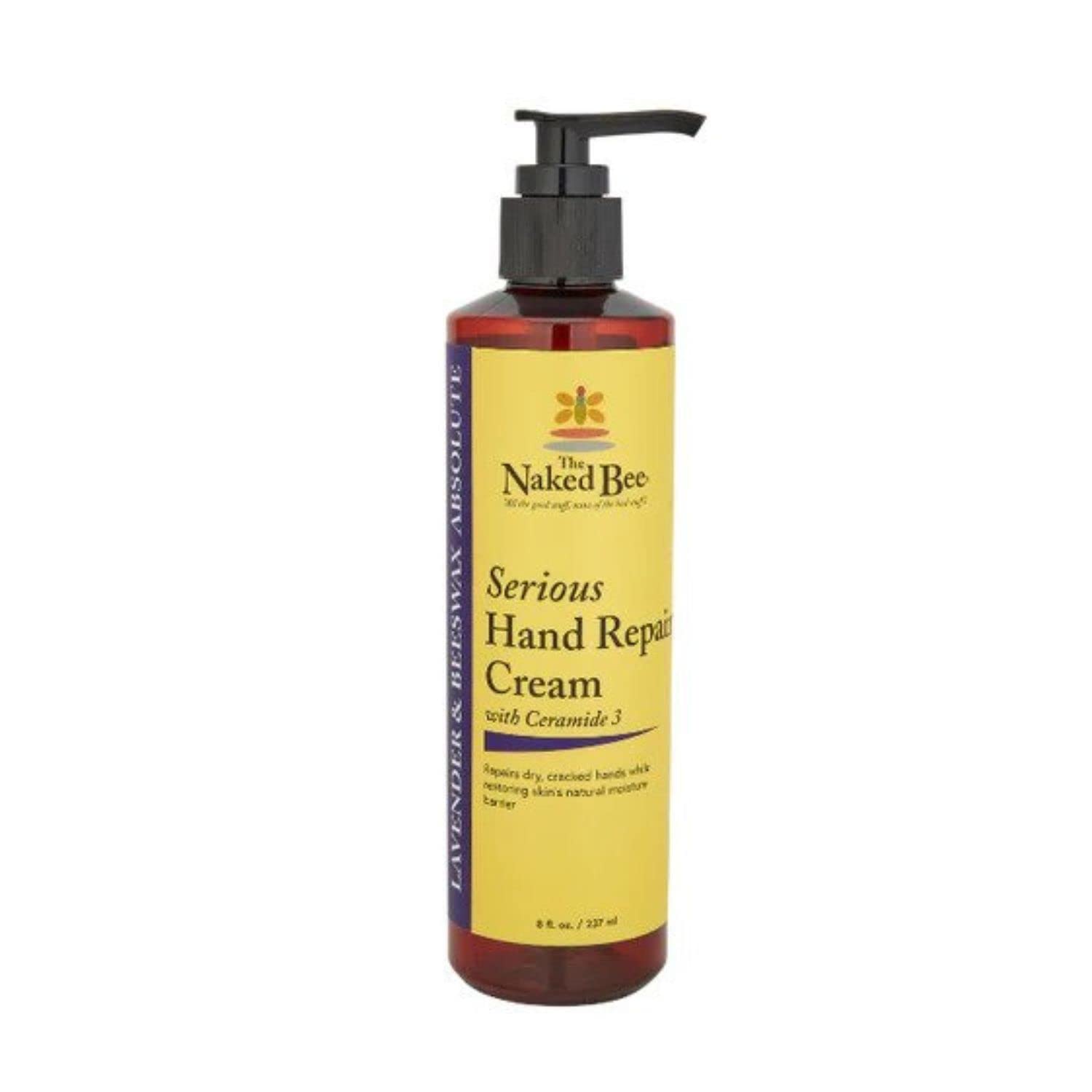 The Naked Bee Lavender & Beeswax Hand Cream bottle delivering rich moisture.