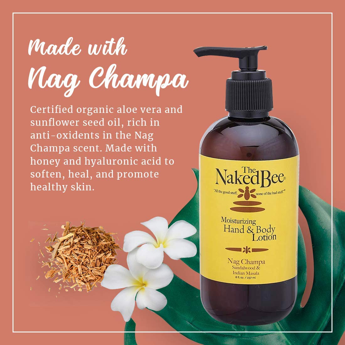 Close-up texture shows creamy, fast-absorbing hydration from The Naked Bee lotion.