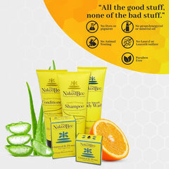 The Naked Bee lotion back label shows ingredients for informed, skin-friendly care.