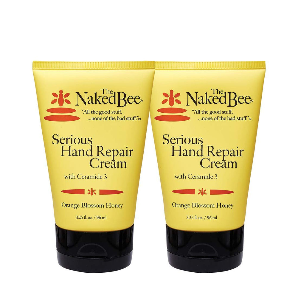 The Naked Bee orange blossom honey ceramide-3 hand cream bottle shows hydrating care for dry hands