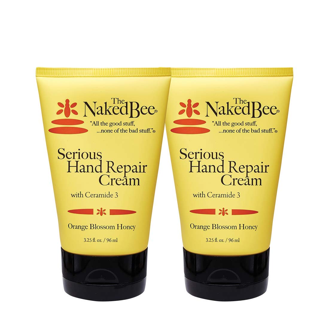 The Naked Bee orange blossom honey ceramide-3 hand cream bottle shows hydrating care for dry hands