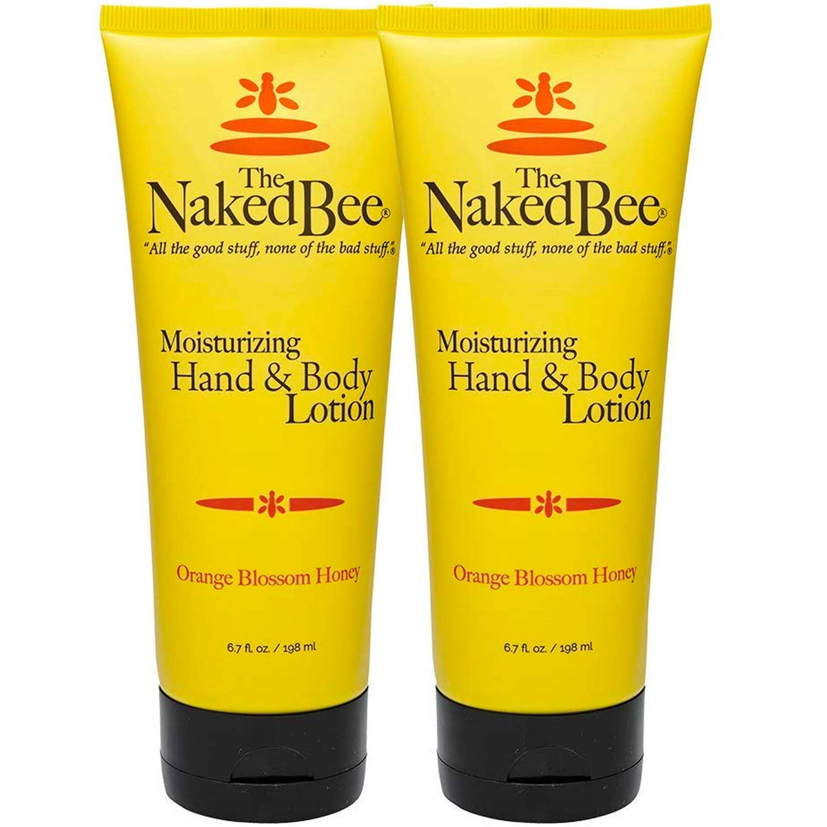 The Naked Bee Orange Blossom Honey Hand Lotion two-pack packshot for daily moisture and value