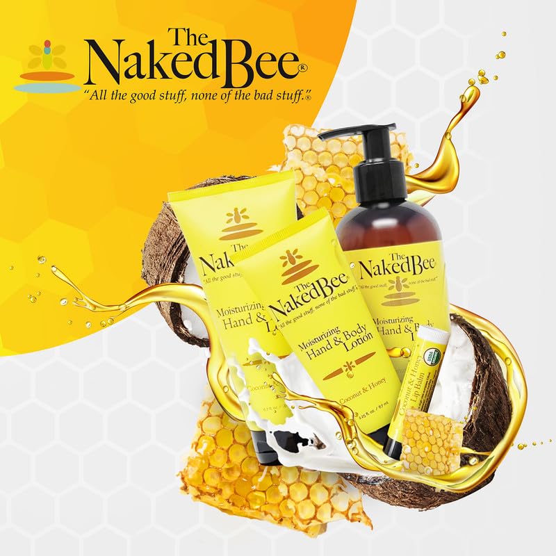 The Naked Bee lip balm ingredients list highlights olive oil and beeswax.