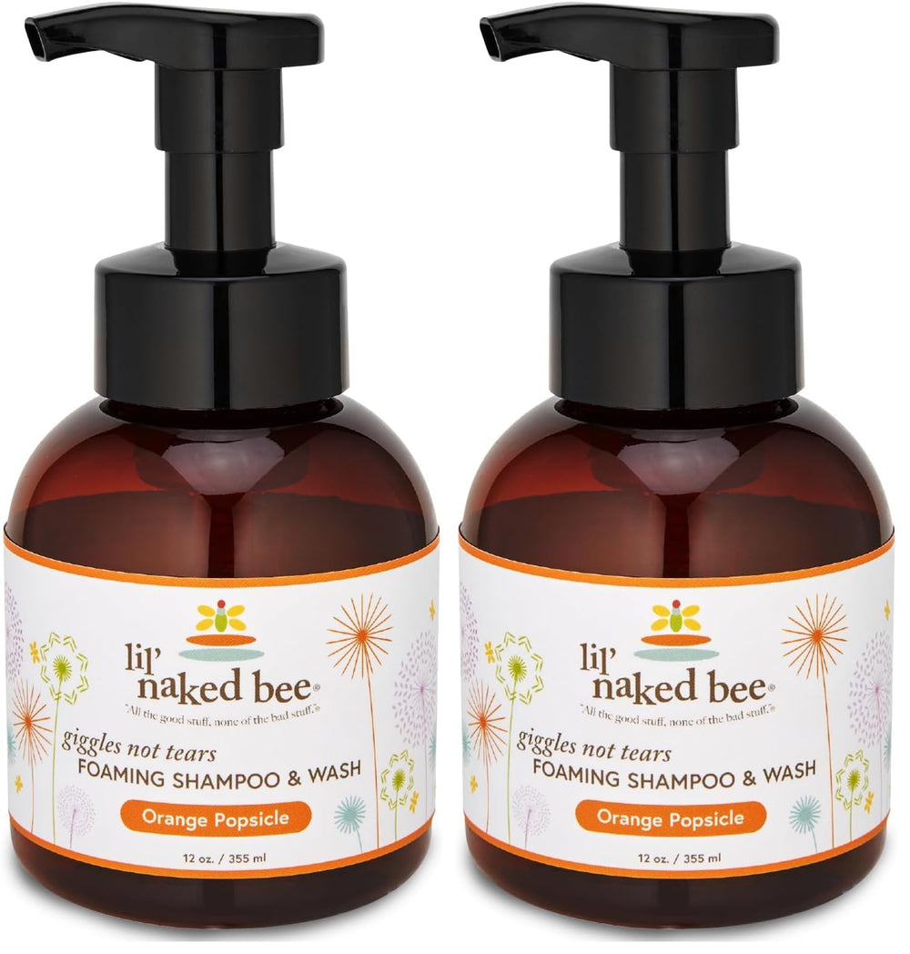 The Naked Bee Orange Popsicle Giggles bottle front for gentle daily cleansing